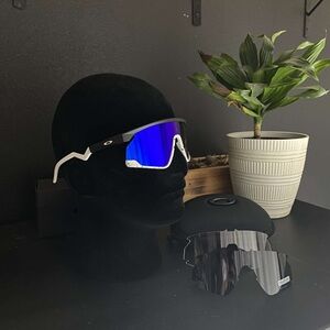 Blue and Black Oakley BXTR